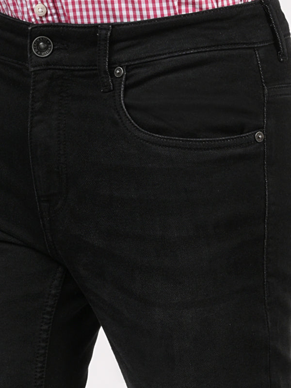 Celio Men's Solid Knit Denim Jeans